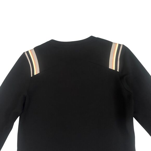 Aether Pullover Sweater Womens M Black Stripe Shoulder Crewneck Athletic Top - Picture 8 of 10